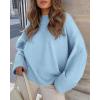 imagePRETTYGARDEN Womens Fall Oversized Sweaters Casual Crewneck Pullover Long Sleeve Fuzzy Chunky Knit Tops BlouseLight Blue
