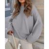 imagePRETTYGARDEN Womens Fall Oversized Sweaters Casual Crewneck Pullover Long Sleeve Fuzzy Chunky Knit Tops BlouseLight Grey
