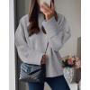 imagePRETTYGARDEN Womens Fall Oversized Sweaters Casual Crewneck Pullover Long Sleeve Fuzzy Chunky Knit Tops BlouseLight Grey