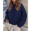 imagePRETTYGARDEN Womens Fall Oversized Sweaters Casual Crewneck Pullover Long Sleeve Fuzzy Chunky Knit Tops BlouseNavy