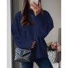 imagePRETTYGARDEN Womens Fall Oversized Sweaters Casual Crewneck Pullover Long Sleeve Fuzzy Chunky Knit Tops BlouseNavy