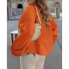 imagePRETTYGARDEN Womens Fall Oversized Sweaters Casual Crewneck Pullover Long Sleeve Fuzzy Chunky Knit Tops BlouseOrange