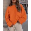 imagePRETTYGARDEN Womens Fall Oversized Sweaters Casual Crewneck Pullover Long Sleeve Fuzzy Chunky Knit Tops BlouseOrange