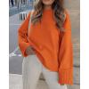 imagePRETTYGARDEN Womens Fall Oversized Sweaters Casual Crewneck Pullover Long Sleeve Fuzzy Chunky Knit Tops BlouseOrange