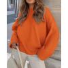 imagePRETTYGARDEN Womens Fall Oversized Sweaters Casual Crewneck Pullover Long Sleeve Fuzzy Chunky Knit Tops BlouseOrange