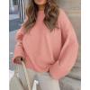 imagePRETTYGARDEN Womens Fall Oversized Sweaters Casual Crewneck Pullover Long Sleeve Fuzzy Chunky Knit Tops BlousePink