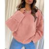 imagePRETTYGARDEN Womens Fall Oversized Sweaters Casual Crewneck Pullover Long Sleeve Fuzzy Chunky Knit Tops BlousePink