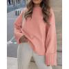 imagePRETTYGARDEN Womens Fall Oversized Sweaters Casual Crewneck Pullover Long Sleeve Fuzzy Chunky Knit Tops BlousePink