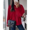 imagePRETTYGARDEN Womens Fall Oversized Sweaters Casual Crewneck Pullover Long Sleeve Fuzzy Chunky Knit Tops BlouseRed