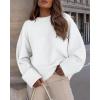 imagePRETTYGARDEN Womens Fall Oversized Sweaters Casual Crewneck Pullover Long Sleeve Fuzzy Chunky Knit Tops BlouseWhite