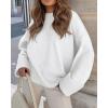 imagePRETTYGARDEN Womens Fall Oversized Sweaters Casual Crewneck Pullover Long Sleeve Fuzzy Chunky Knit Tops BlouseWhite