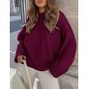 imagePRETTYGARDEN Womens Fall Oversized Sweaters Casual Crewneck Pullover Long Sleeve Fuzzy Chunky Knit Tops BlouseWine Red