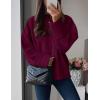 imagePRETTYGARDEN Womens Fall Oversized Sweaters Casual Crewneck Pullover Long Sleeve Fuzzy Chunky Knit Tops BlouseWine Red
