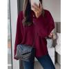 imagePRETTYGARDEN Womens Fall Oversized Sweaters Casual Crewneck Pullover Long Sleeve Fuzzy Chunky Knit Tops BlouseWine Red