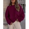 imagePRETTYGARDEN Womens Fall Oversized Sweaters Casual Crewneck Pullover Long Sleeve Fuzzy Chunky Knit Tops BlouseWine Red