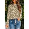 imagePRETTYGARDEN Womens Knit Floral Print Sweater Crewneck Long Sleeve Lightweight Pullover SweatshirtApricot Brown Flower