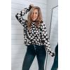 imagePRETTYGARDEN Womens Knit Floral Print Sweater Crewneck Long Sleeve Lightweight Pullover SweatshirtBlack
