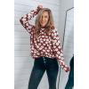 imagePRETTYGARDEN Womens Knit Floral Print Sweater Crewneck Long Sleeve Lightweight Pullover SweatshirtBrown