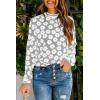 imagePRETTYGARDEN Womens Knit Floral Print Sweater Crewneck Long Sleeve Lightweight Pullover SweatshirtGrey