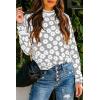 imagePRETTYGARDEN Womens Knit Floral Print Sweater Crewneck Long Sleeve Lightweight Pullover SweatshirtGrey