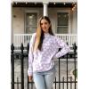 imagePRETTYGARDEN Womens Knit Floral Print Sweater Crewneck Long Sleeve Lightweight Pullover SweatshirtPurple