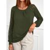 imagePRETTYGARDEN Womens Long Sleeve Shirts Lace Tops 2025 Fall Fashion Outfits Dressy Casual Blouses Work ClothesArmy Green