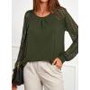 imagePRETTYGARDEN Womens Long Sleeve Shirts Lace Tops 2025 Fall Fashion Outfits Dressy Casual Blouses Work ClothesArmy Green