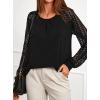 imagePRETTYGARDEN Womens Long Sleeve Shirts Lace Tops 2025 Fall Fashion Outfits Dressy Casual Blouses Work ClothesBlack