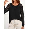 imagePRETTYGARDEN Womens Long Sleeve Shirts Lace Tops 2025 Fall Fashion Outfits Dressy Casual Blouses Work ClothesBlack