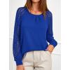 imagePRETTYGARDEN Womens Long Sleeve Shirts Lace Tops 2025 Fall Fashion Outfits Dressy Casual Blouses Work ClothesRoyal Blue