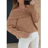 imagePRETTYGARDEN Womens Off The Shoulder Sweater Long Sleeve Tops 2025 Fall Loose Knit Pullover Sweaters Winter ClothesCamel