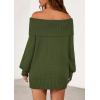 imagePRETTYGARDEN Womens Off The Shoulder Sweater Long Sleeve Tops Loose Knit Pullover Sweaters Fashion Fall Clothes 2025Green