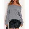 imagePRETTYGARDEN Womens Off The Shoulder Sweater Long Sleeve Tops Loose Knit Pullover Sweaters Fashion Fall Clothes 2025Grey