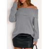 imagePRETTYGARDEN Womens Off The Shoulder Sweater Long Sleeve Tops Loose Knit Pullover Sweaters Fashion Fall Clothes 2025Grey