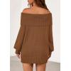 imagePRETTYGARDEN Womens Off The Shoulder Sweater Long Sleeve Tops Loose Knit Pullover Sweaters Fashion Fall Clothes 2025Khaki