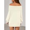 imagePRETTYGARDEN Womens Off The Shoulder Sweater Long Sleeve Tops Loose Knit Pullover Sweaters Fashion Fall Clothes 2025White
