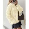 imagePRETTYGARDEN Womens Oversized Fall Sweaters 2025 Casual Long Sleeve Crewneck Chunky Cable Knit Pullover Tops Winter ClothesBeige