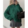 imagePRETTYGARDEN Womens Oversized Fall Sweaters 2025 Casual Long Sleeve Crewneck Chunky Cable Knit Pullover Tops Winter ClothesGreen