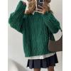 imagePRETTYGARDEN Womens Oversized Fall Sweaters 2025 Casual Long Sleeve Crewneck Chunky Cable Knit Pullover Tops Winter ClothesGreen