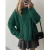 imagePRETTYGARDEN Womens Oversized Fall Sweaters 2025 Casual Long Sleeve Crewneck Chunky Cable Knit Pullover Tops Winter ClothesGreen