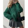 imagePRETTYGARDEN Womens Oversized Fall Sweaters 2025 Casual Long Sleeve Crewneck Chunky Cable Knit Pullover Tops Winter ClothesGreen