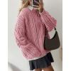 imagePRETTYGARDEN Womens Oversized Fall Sweaters 2025 Casual Long Sleeve Crewneck Chunky Cable Knit Pullover Tops Winter ClothesPink
