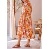 imagePRETTYGARDEN Womens Summer Beach Maxi Dress Short Sleeve Buttons Tiered Ruffle A Line Swing DressesFloral Apricot Orange