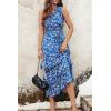 imagePRETTYGARDEN Womens Summer Floral Sundress Casual One Shoulder Tiered Ruffle Flowy Midi Beach Boho DressesFloral Royal Blue White