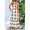 imagePRETTYGARDEN Womens Summer One Shoulder Maxi Dresses Printed Flowy Boho Beach Vacation Long SundressApricot Blue Floral
