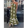 imagePRETTYGARDEN Womens Summer One Shoulder Maxi Dresses Printed Flowy Boho Beach Vacation Long SundressArmy Green White Floral