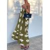 imagePRETTYGARDEN Womens Summer One Shoulder Maxi Dresses Printed Flowy Boho Beach Vacation Long SundressArmy Green White Floral