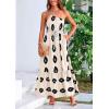 imagePRETTYGARDEN Womens Summer One Shoulder Maxi Dresses Printed Flowy Boho Beach Vacation Long SundressBeige Black Floral