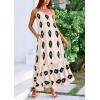 imagePRETTYGARDEN Womens Summer One Shoulder Maxi Dresses Printed Flowy Boho Beach Vacation Long SundressBeige Black Floral