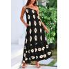 imagePRETTYGARDEN Womens Summer One Shoulder Maxi Dresses Printed Flowy Boho Beach Vacation Long SundressBlack Apricot Floral